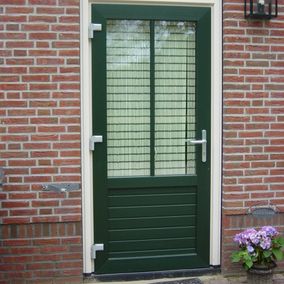 Groene kunststof deur